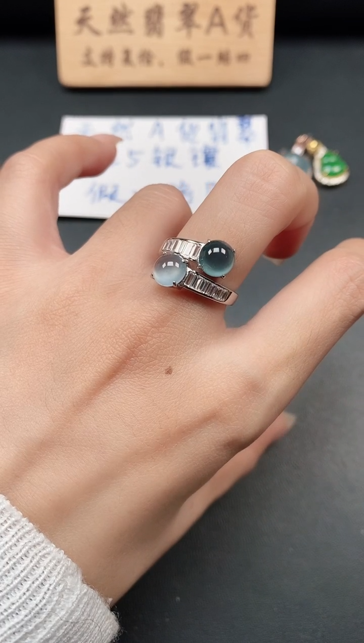 银S925镶嵌戒指翡翠1111