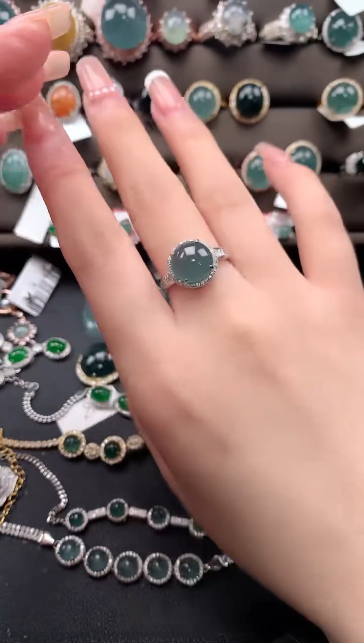 【闪购商品】翡翠戒指银S925镶嵌52141