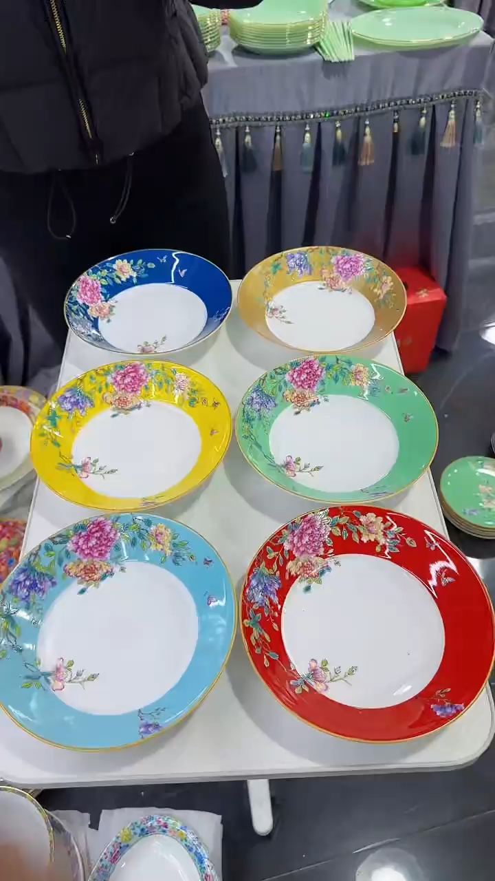 【闪购商品】瓷片 8英寸圆深盘6个景德镇陶瓷【秦坊】