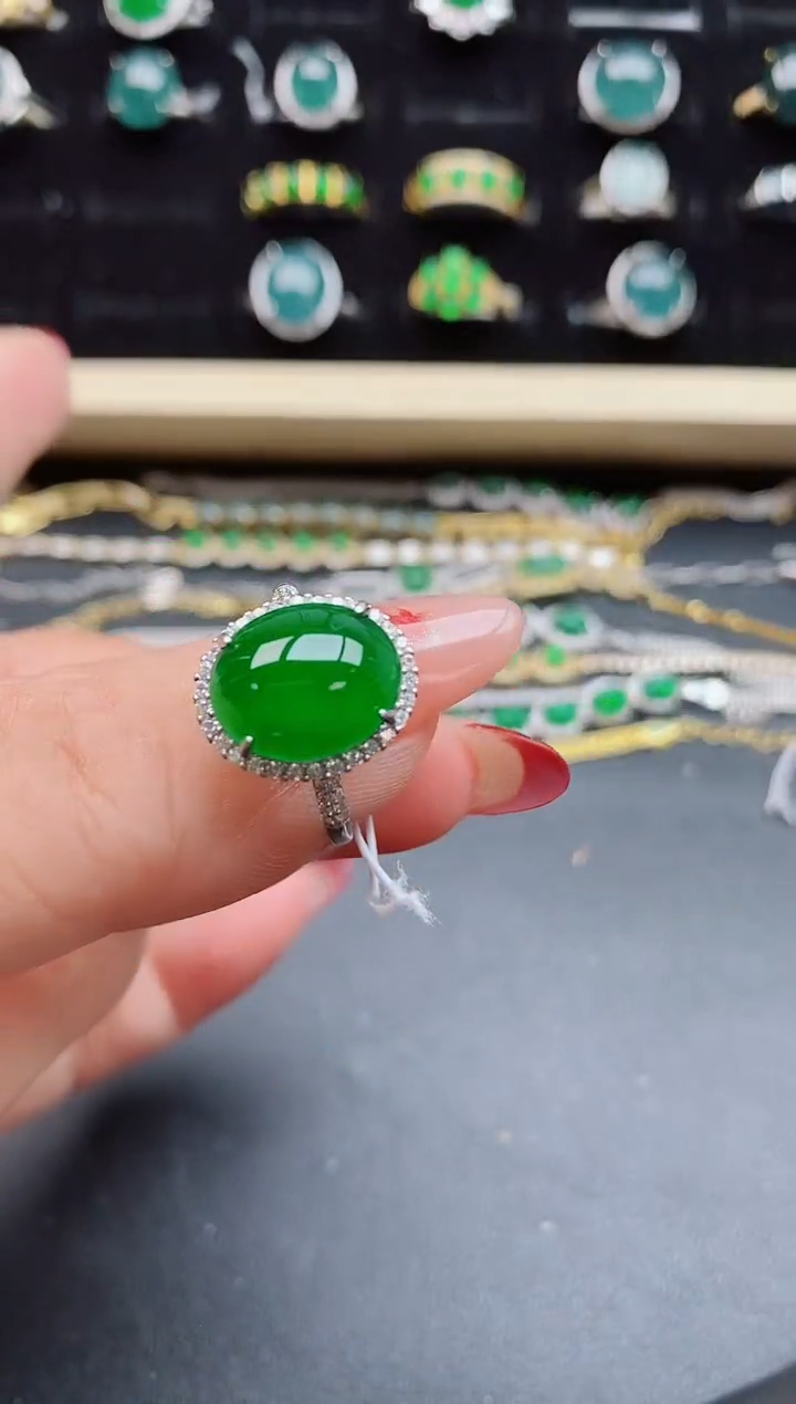 【闪购商品】翡翠戒指银S925镶嵌5080550