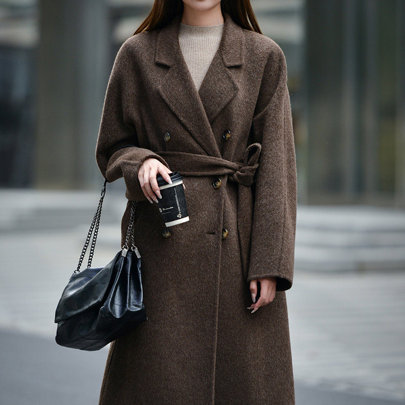 冬季上新时尚百搭女士羊毛双面羊毛大衣YM3007