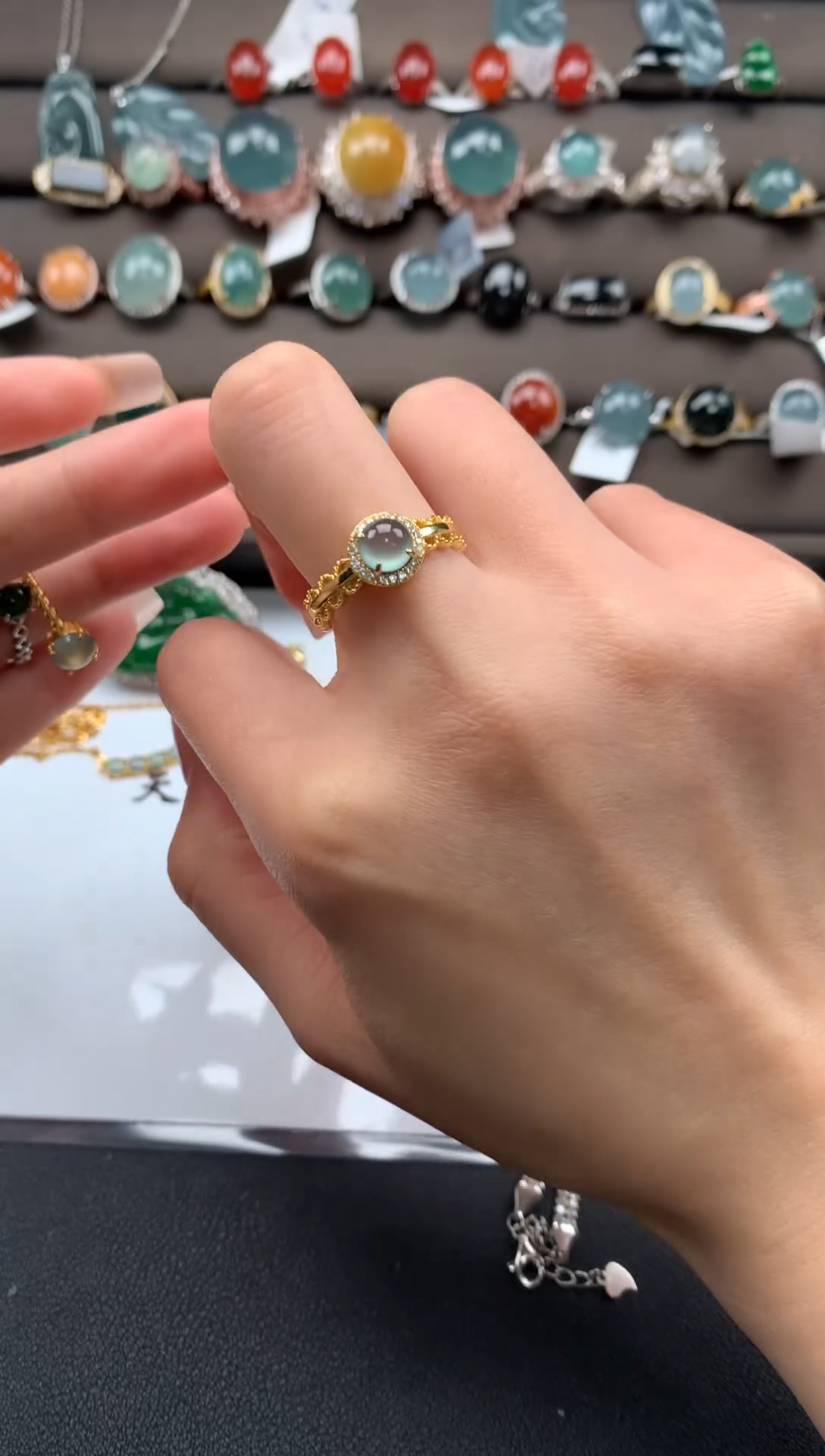 【闪购商品】翡翠戒指银S925镶嵌312313