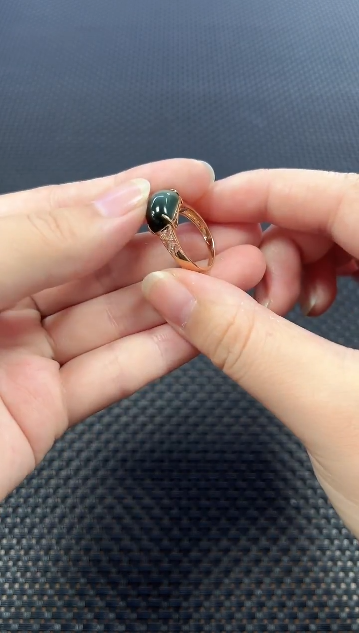 18K金镶嵌戒指和田玉（多样性发一件）（闭口 ）1