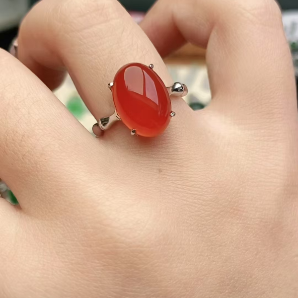 鑫辰珠宝银镶嵌设计款开口女戒指时尚百搭