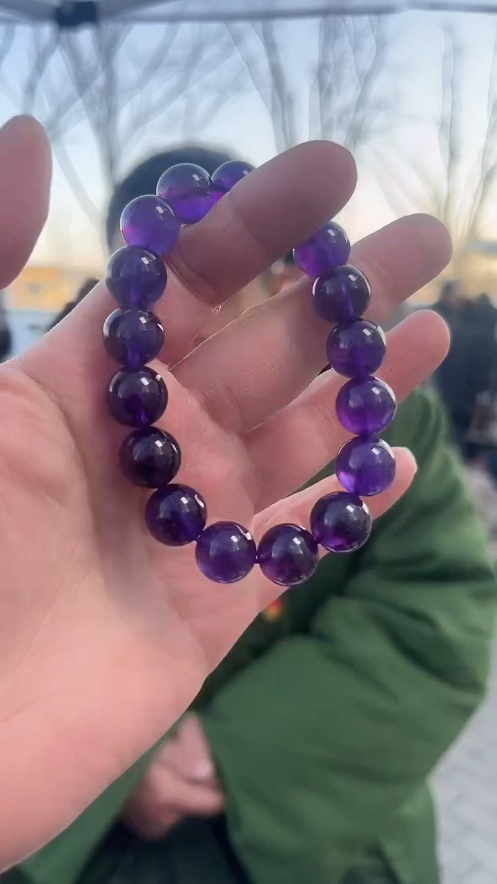 【闪购商品】紫晶手链未镶嵌天然手串多样性发一11mm