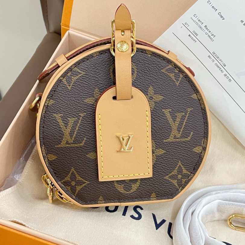 99新 LouisVuitton/路易威登 mini圆饼包 单肩斜挎包/7ZH39078