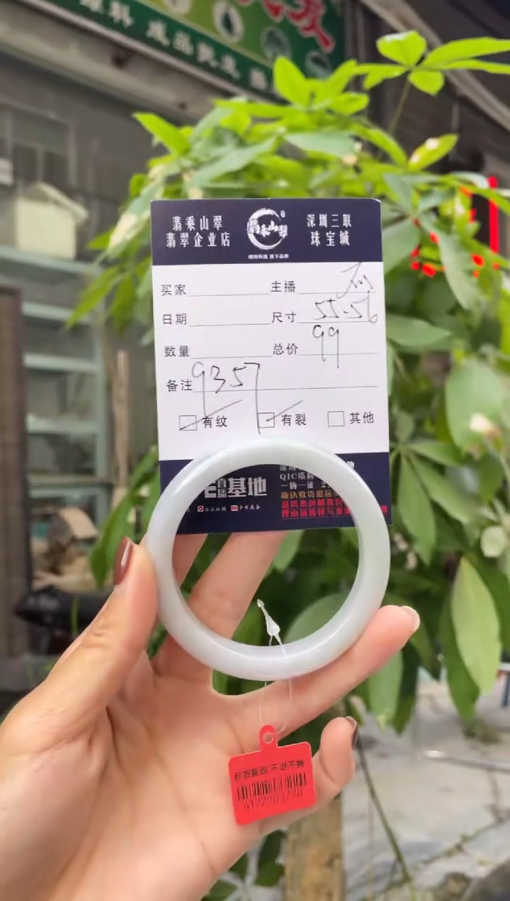 未镶嵌手镯翡翠G 55-56正圈 9357