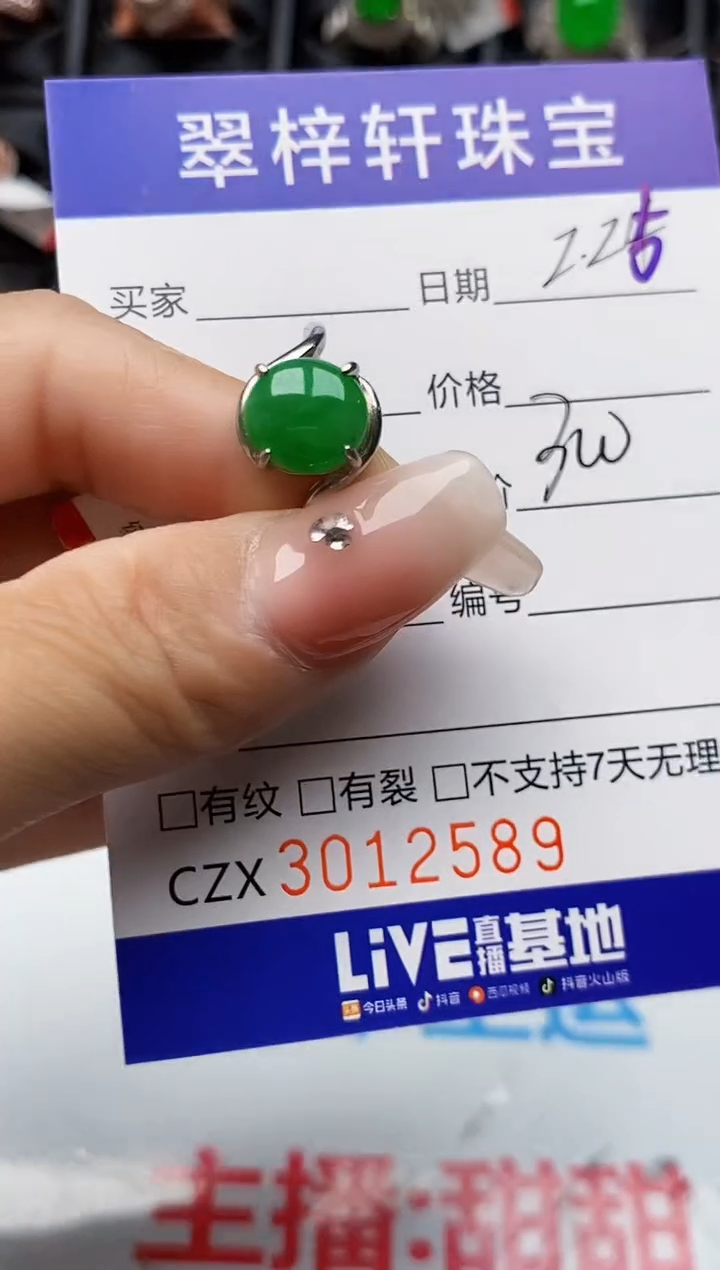 【闪购商品】翡翠戒指银S925镶嵌/2589