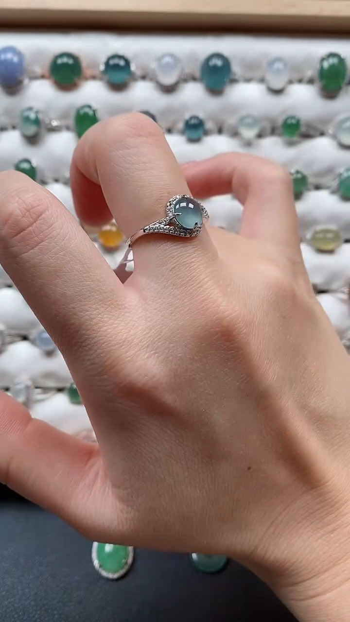 【闪购商品】翡翠戒指银S925镶嵌33333333