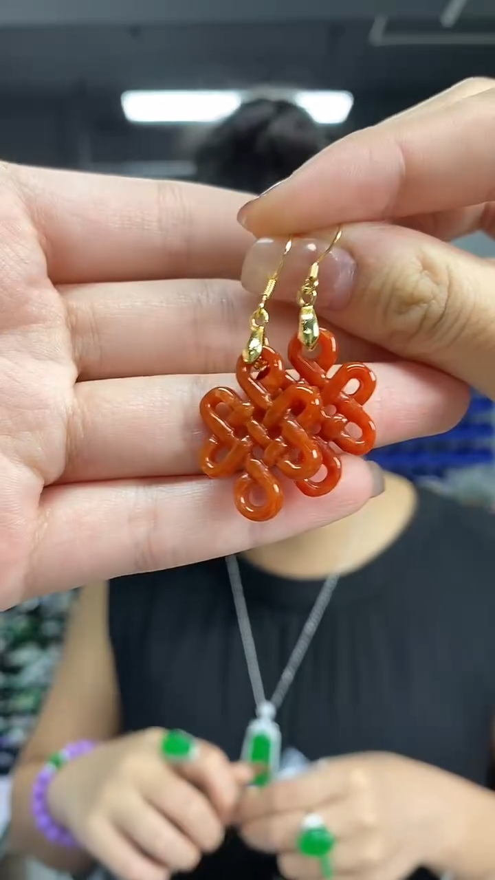 未镶嵌翡翠耳饰多样性发其一颜色微差