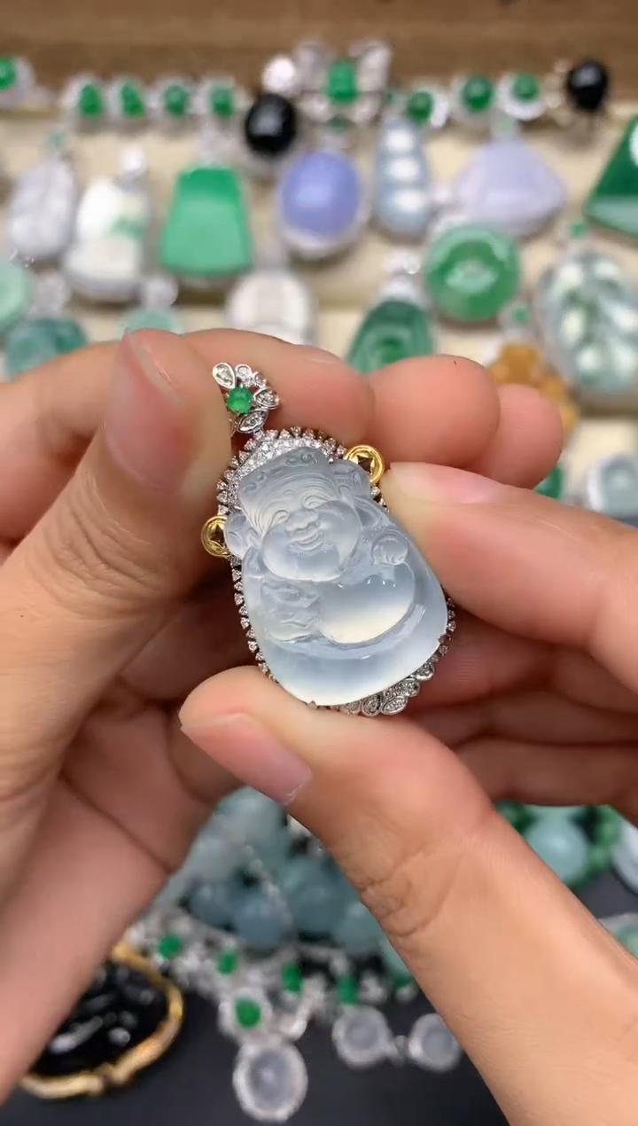 【闪购商品】翡翠颈饰18K金镶嵌343-中国好珍宝