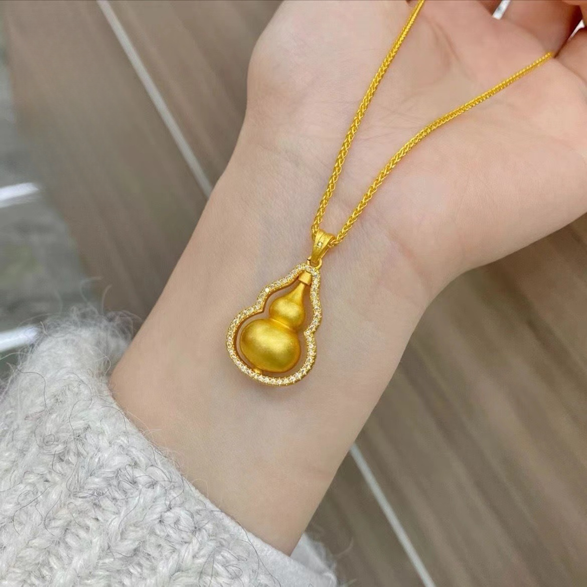 铜合金吊坠 韦雪同款高保色转动葫芦吊坠