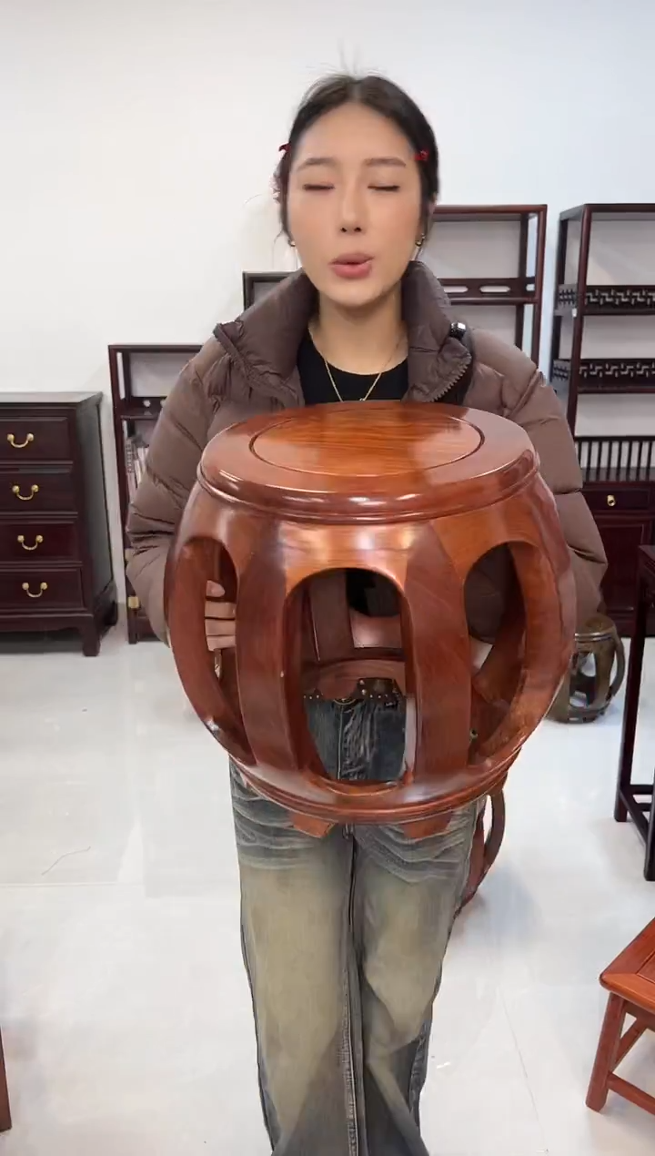 花梨木类家具花梨木小鼓凳花梨色2张