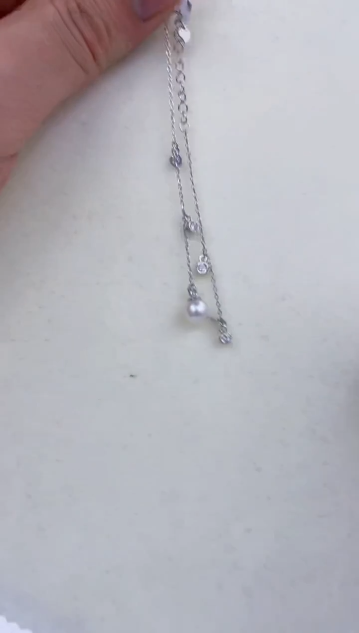 银S925镶嵌手链海水珍珠  