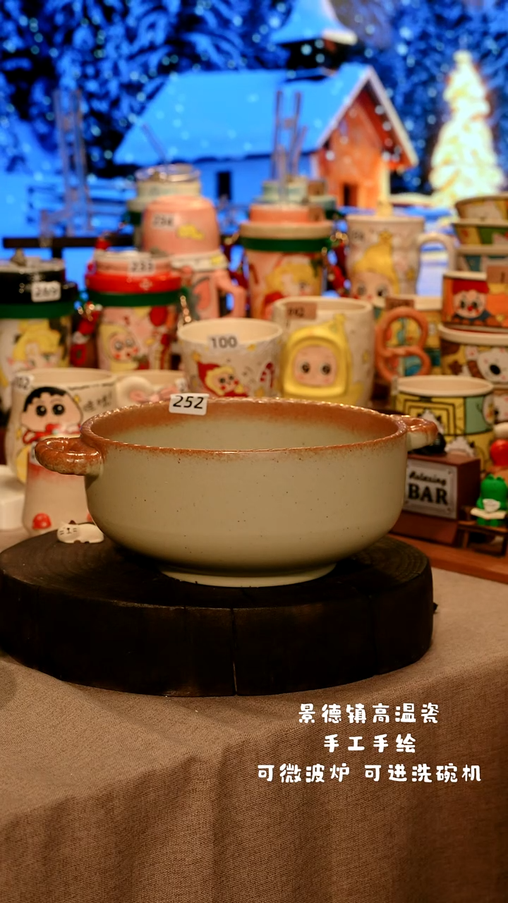 陶瓷252景德镇设计师款高温陶瓷手工手绘餐具盘子