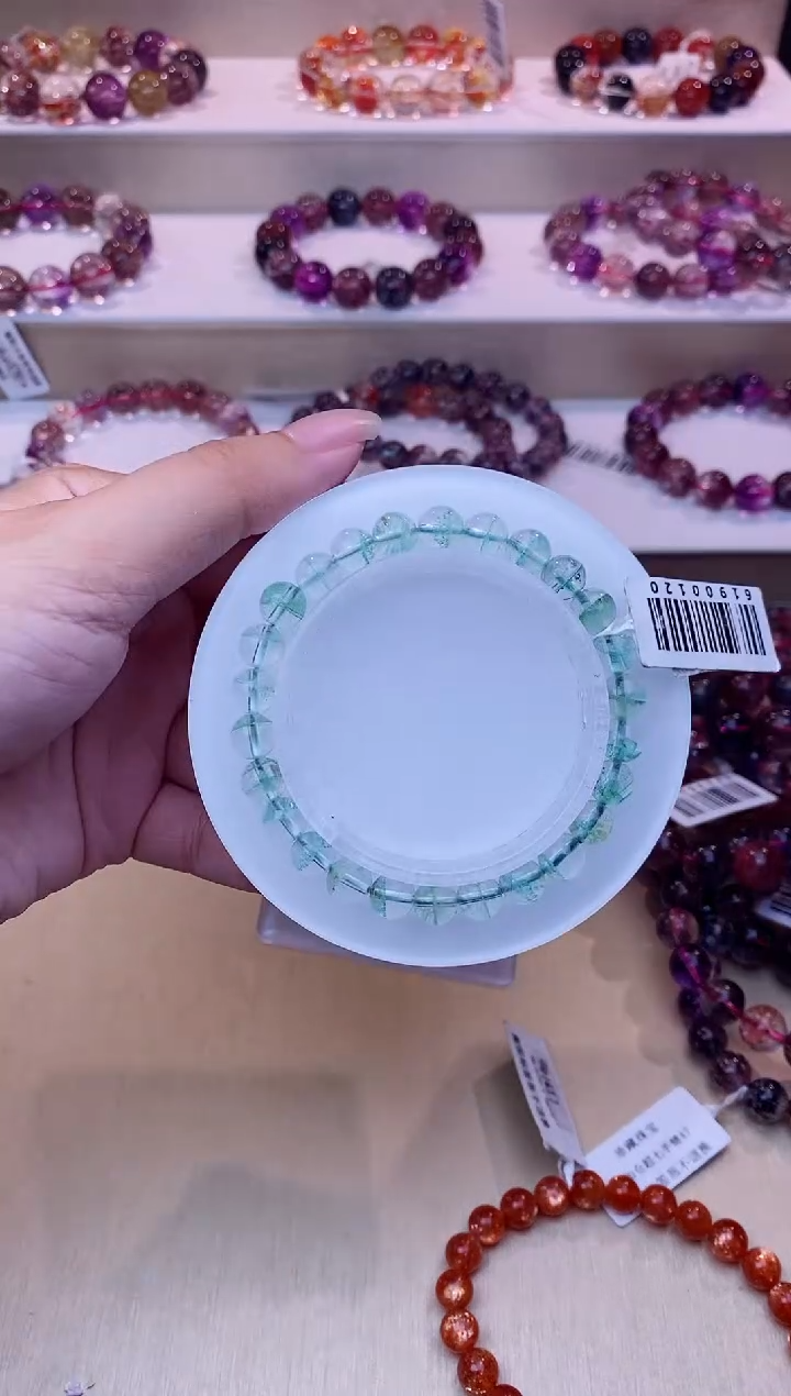 未镶嵌手串水晶翠绿幽灵7m+