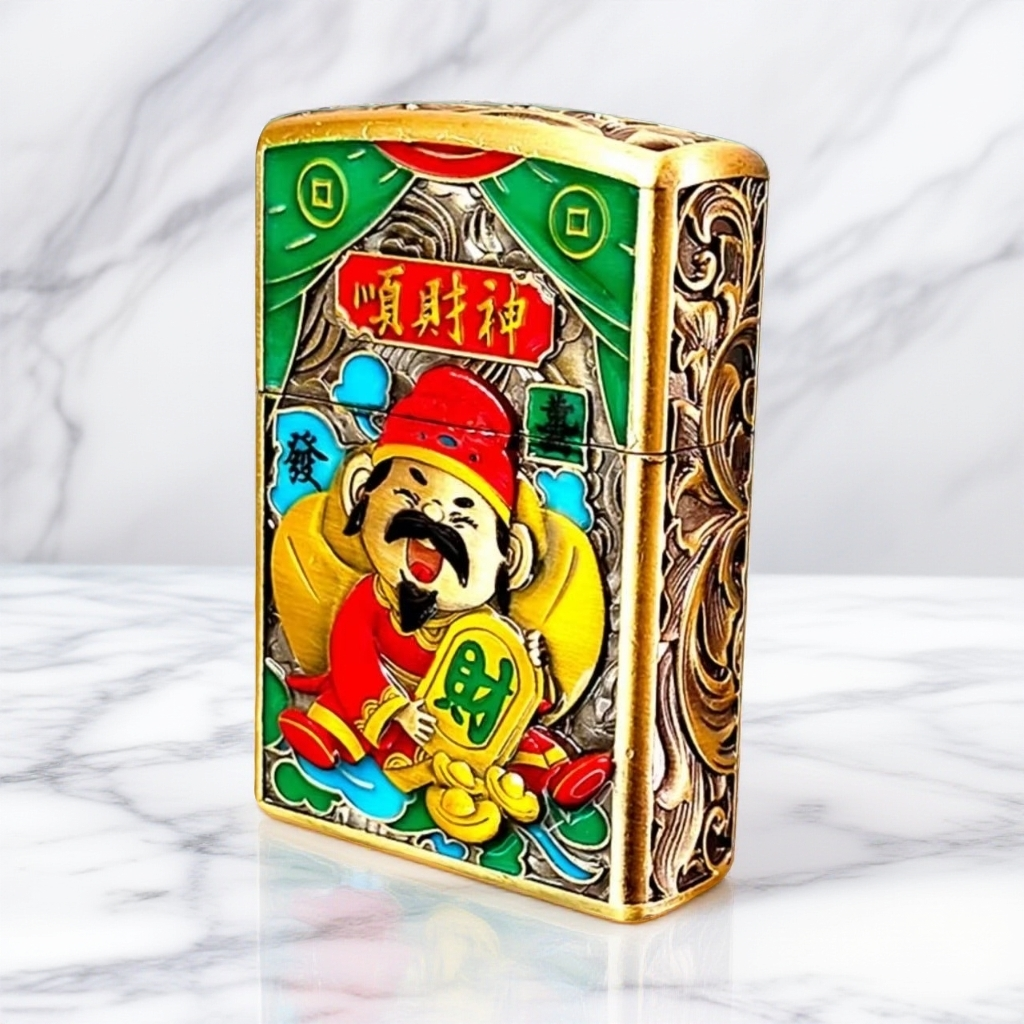 夜光版 顺财神打火机(配礼盒)
