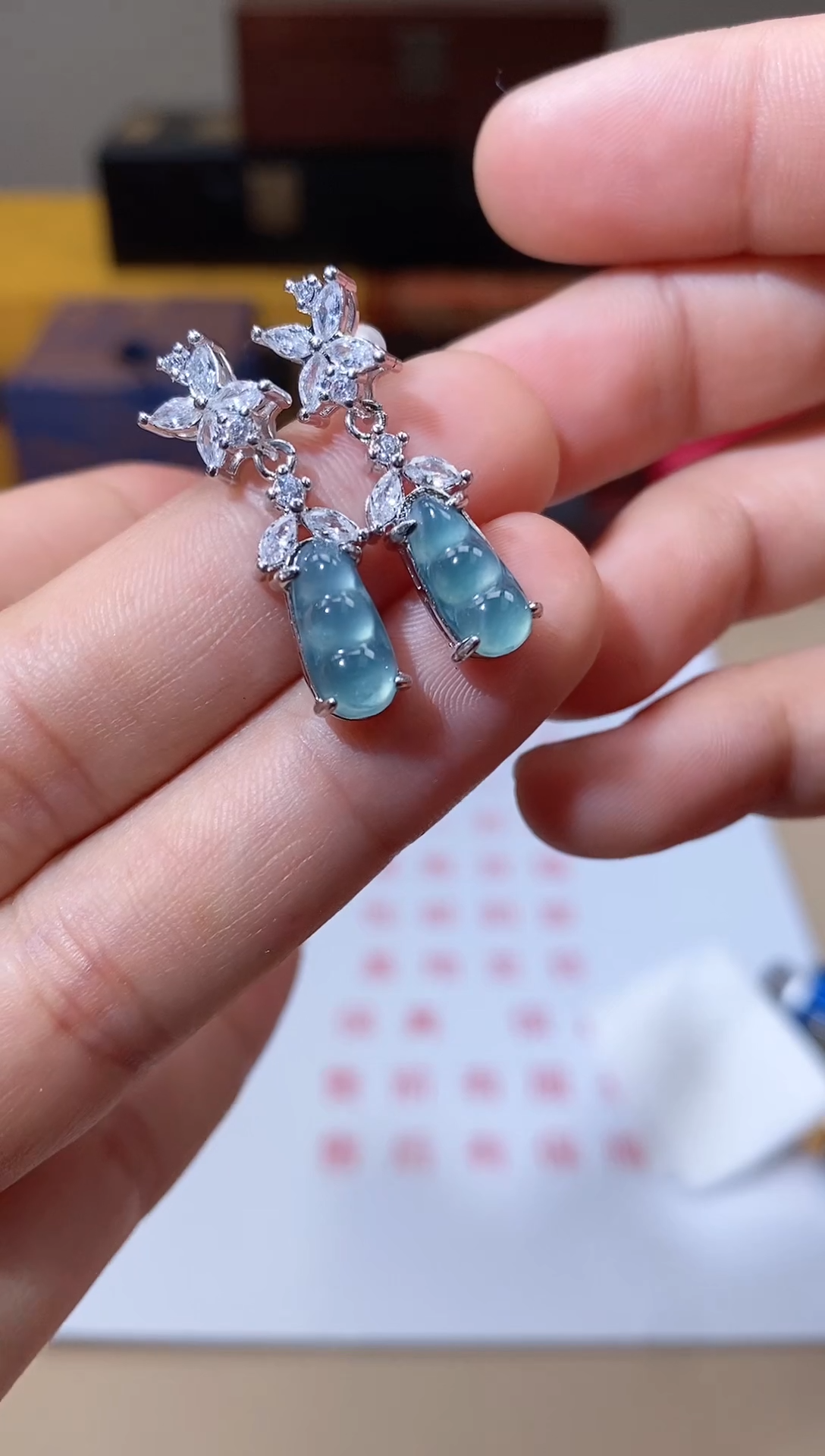 【闪购商品】翡翠耳饰合金天然A货翡翠