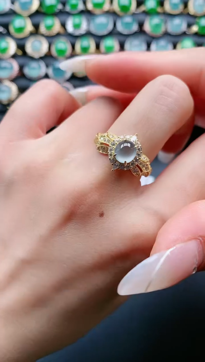 【闪购商品】翡翠戒指银S925镶嵌1111111111111