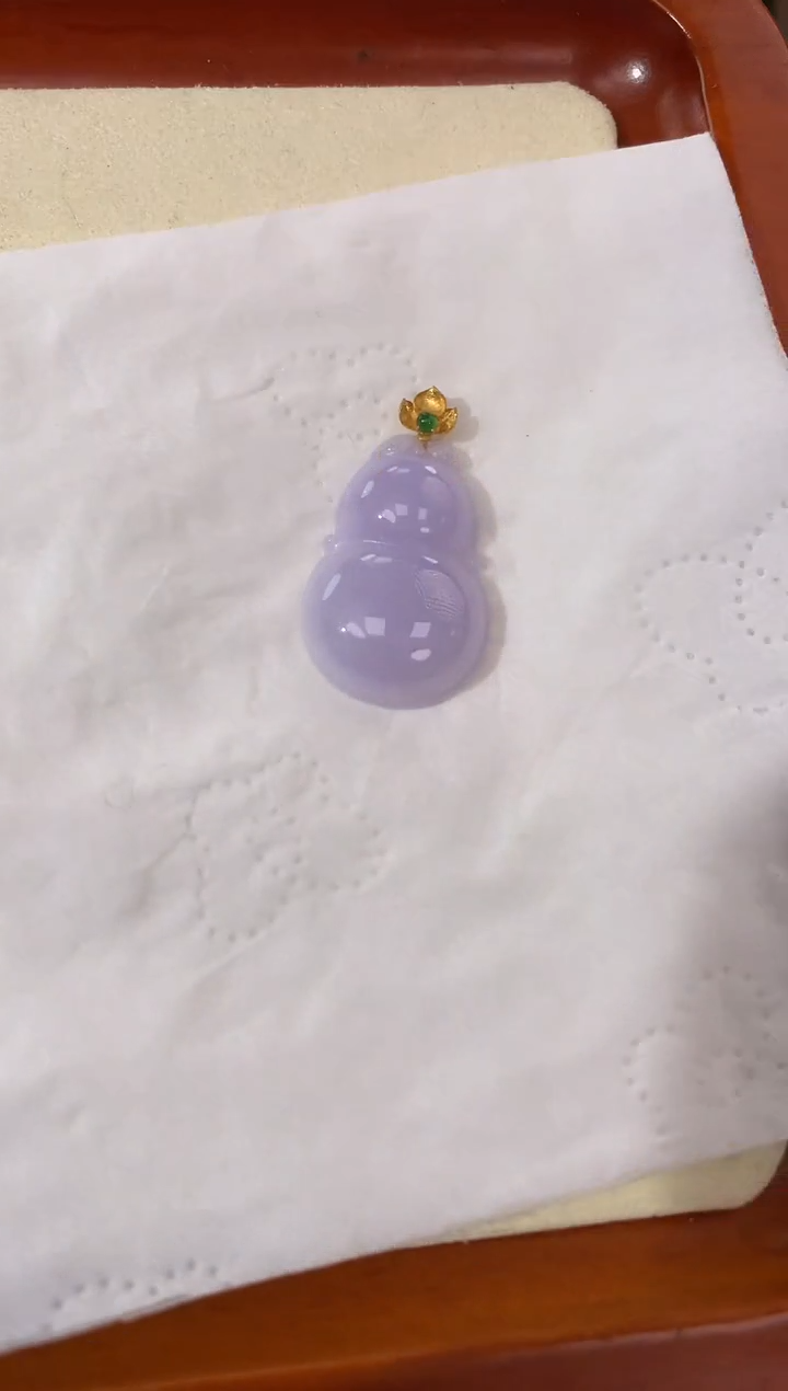 【闪购商品】翡翠颈饰18K金镶嵌天然缅甸a货翡翠