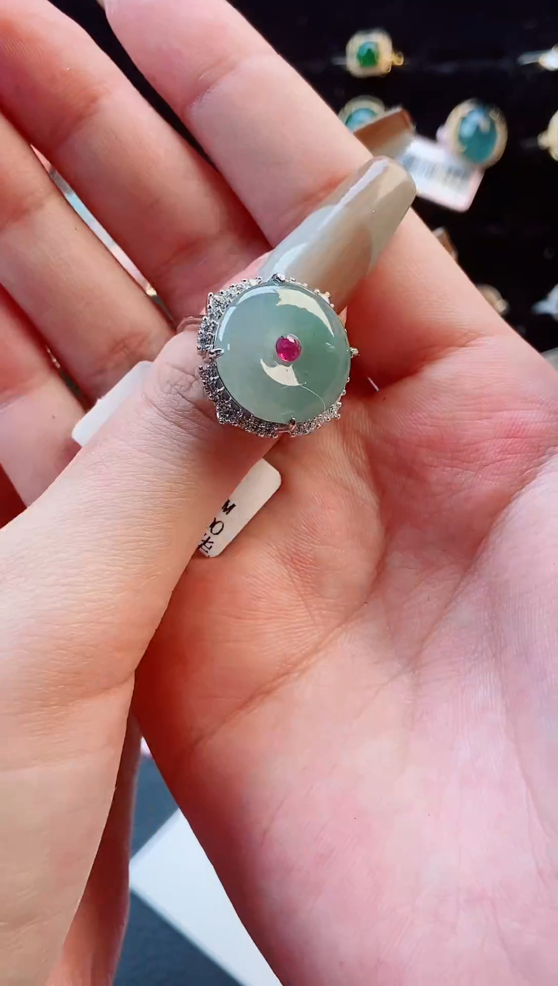 【闪购商品】翡翠戒指银S925镶嵌戒指0145