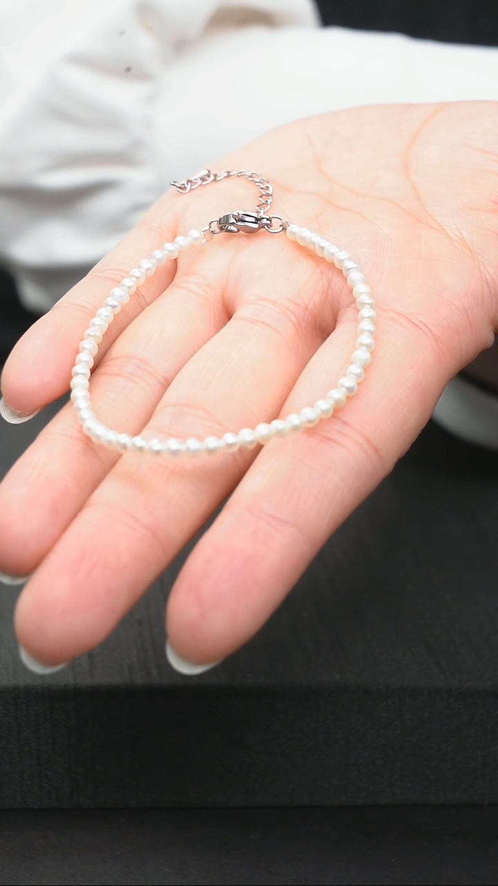 【闪购商品】淡水珍珠颈饰银S925镶嵌3.2