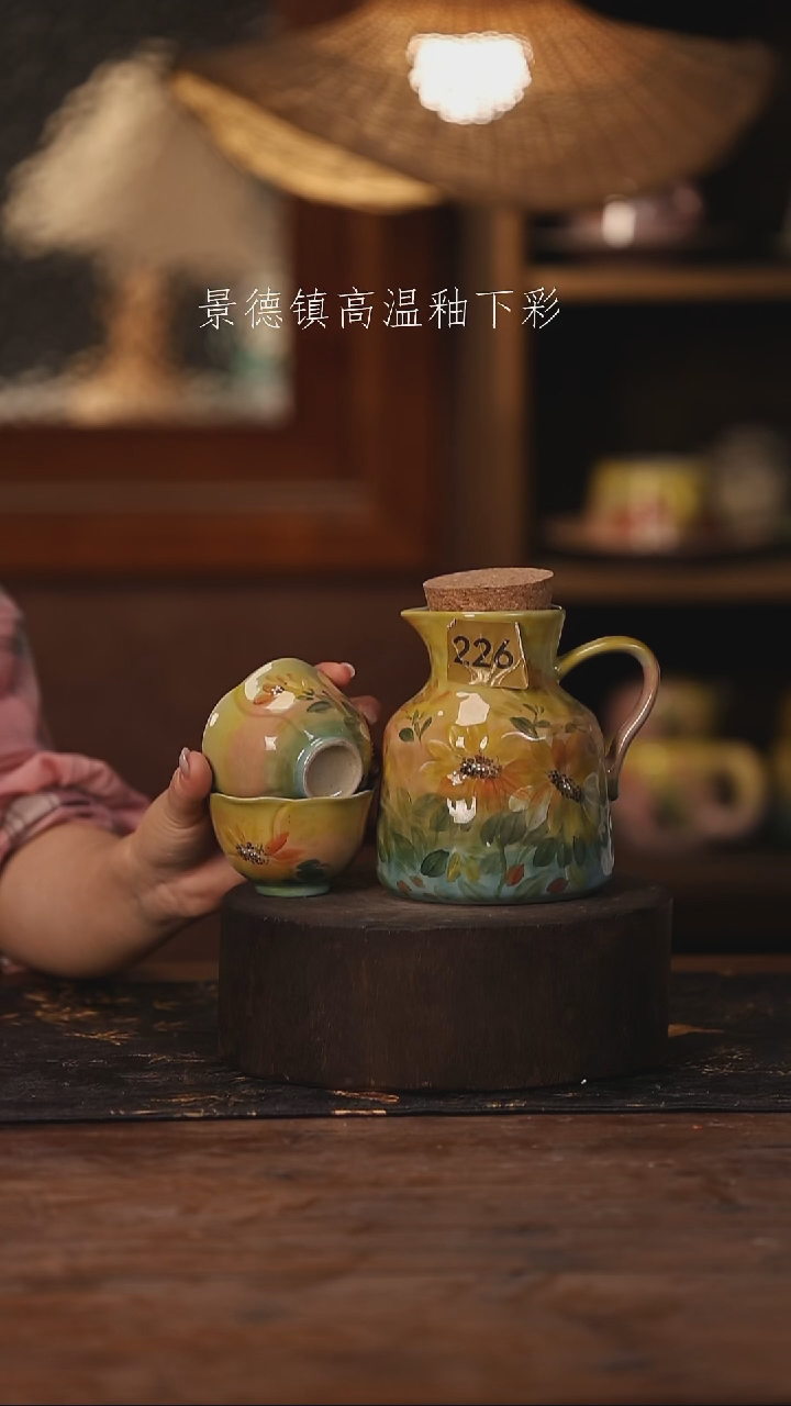 陶瓷景德镇高温釉下手绘陶瓷226