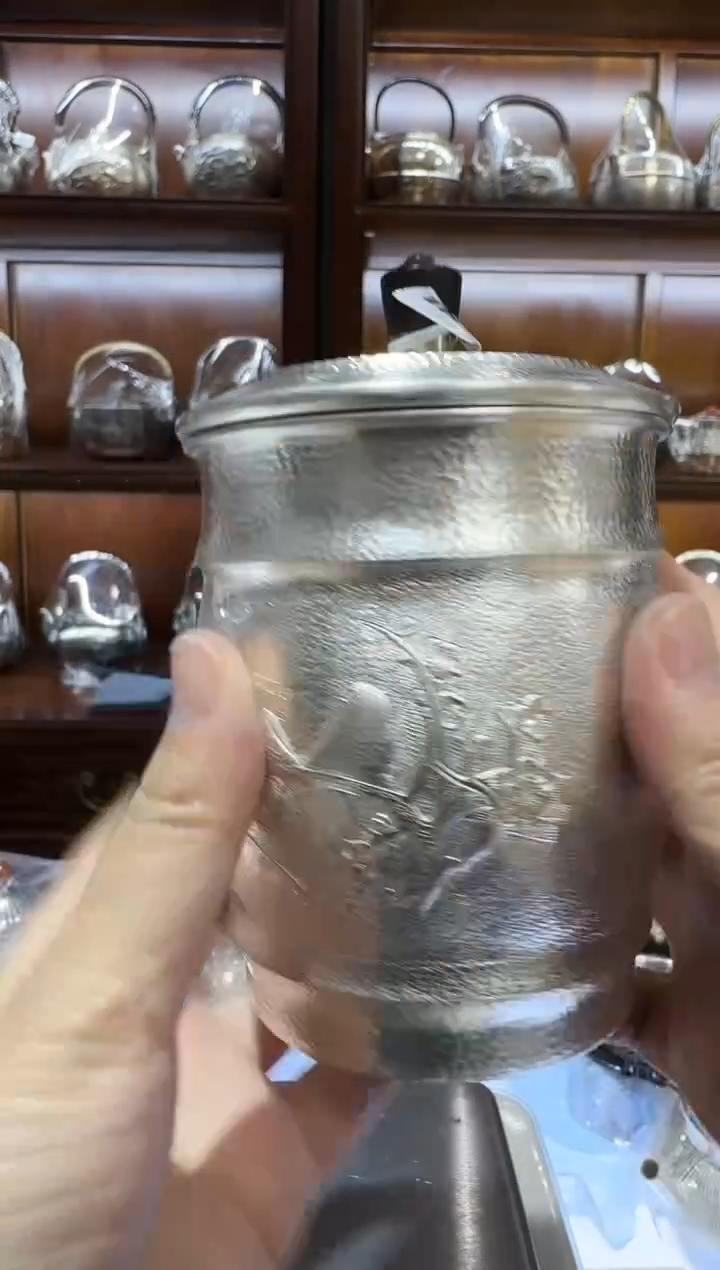 【闪购商品】足银999精工手柄办公茶杯喜鹊登梅