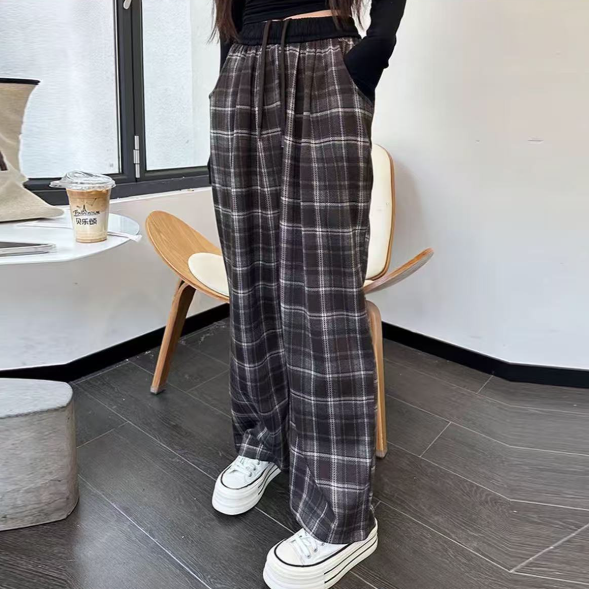 8480-（美拉德咖格）演绎都市阔腿裤