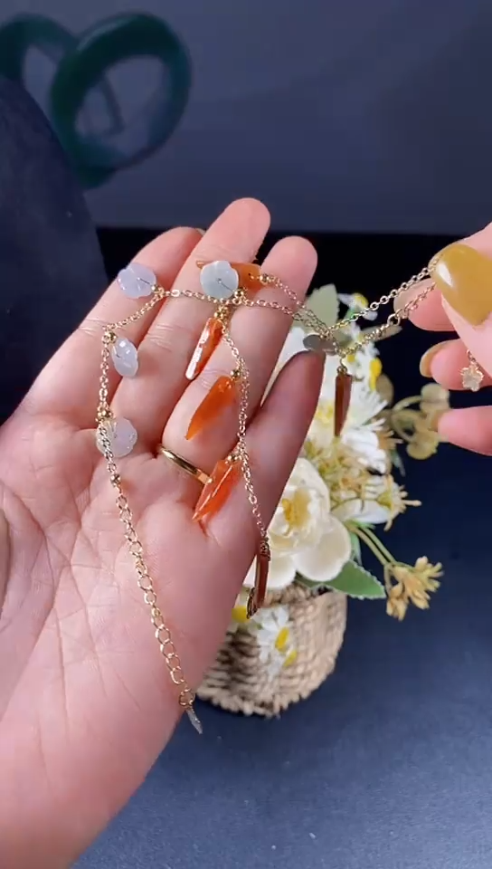 【闪购商品】翡翠14K金镶嵌颈饰0000000000000000拍一发二