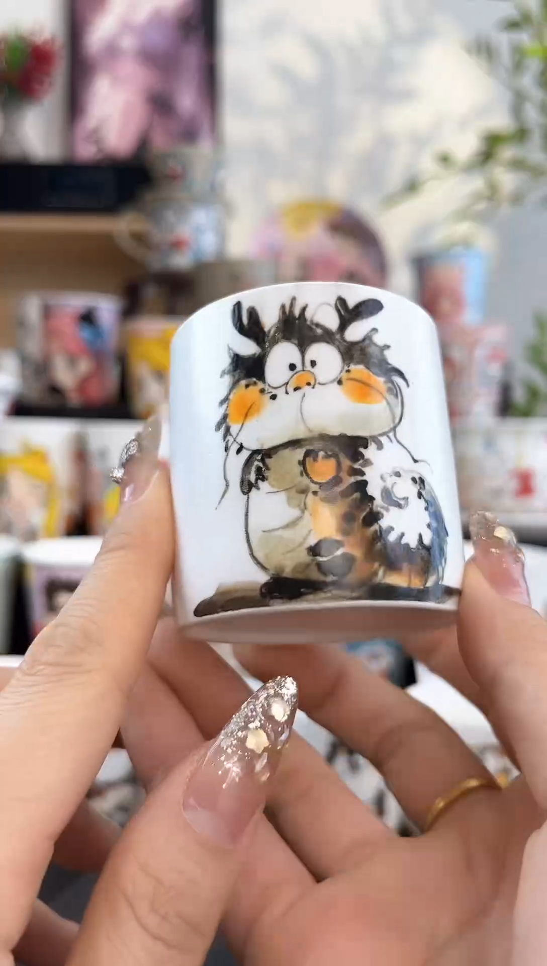 【闪购商品】摆件手工手绘陶瓷小杯杯