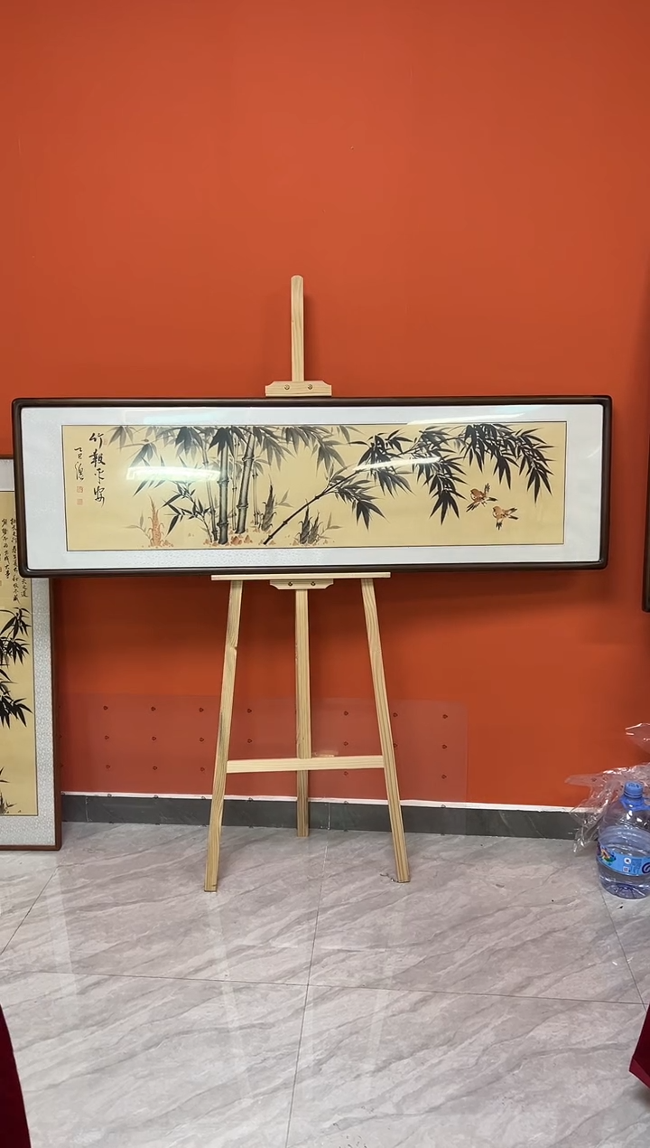 书法张富民手绘作品/竹报平安//164*49