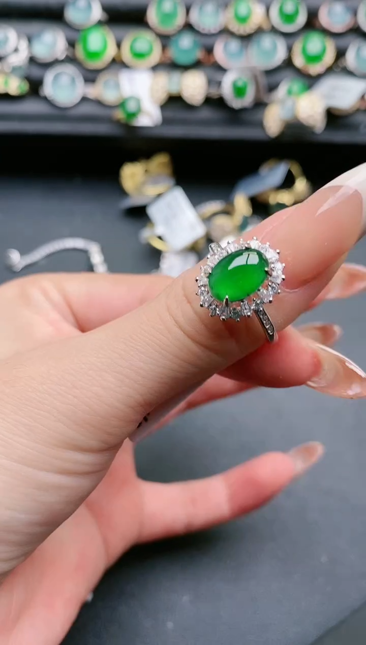 【闪购商品】翡翠戒指银S925镶嵌11111111