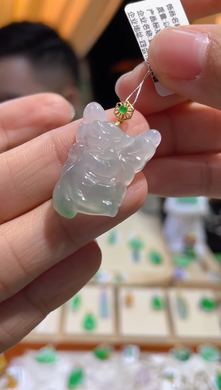 【闪购商品】翡翠颈饰18K金镶嵌假一赔三