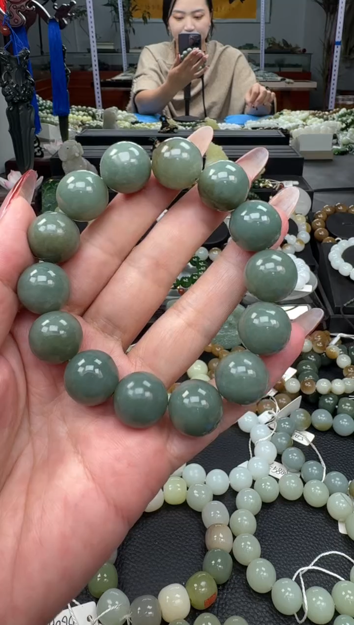未镶嵌手链和田玉新疆且末蓝飘糖卡·16