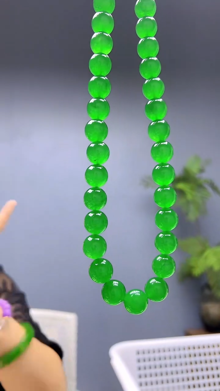 翡翠银S925镶嵌颈饰沉白diy颈饰14mm项链