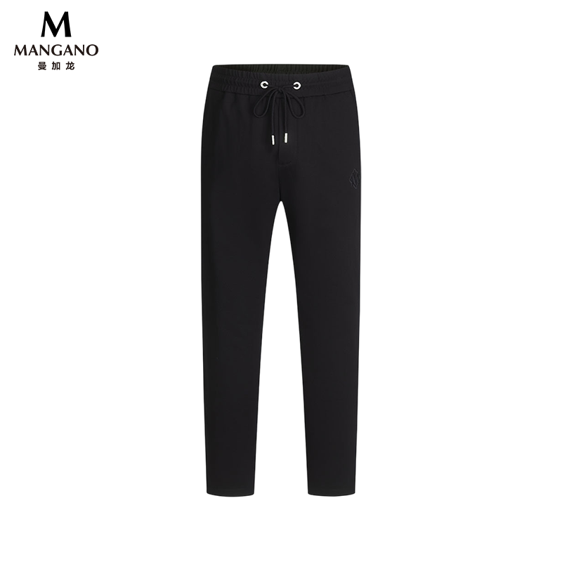 曼加龙易打理桑蚕绳纯色字母刺绣经典透气春夏轻奢痞帅男装3603