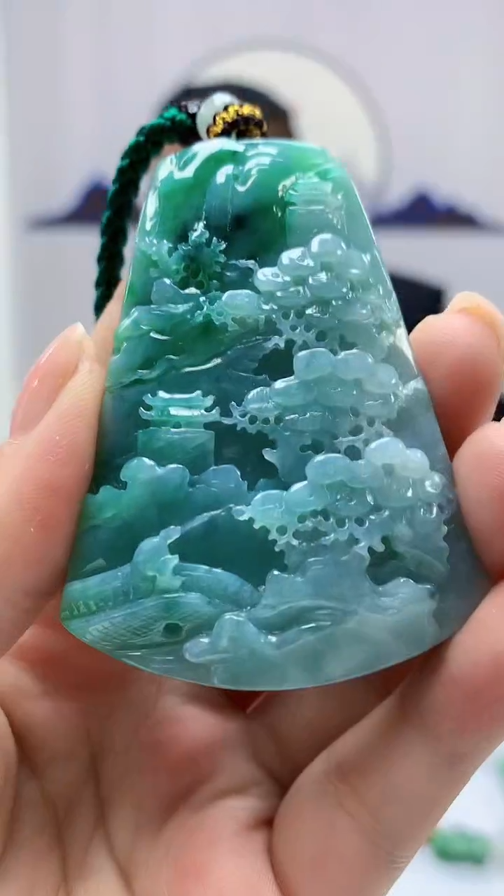 【闪购商品】定制翡翠未镶嵌4969ms-毛货山水142