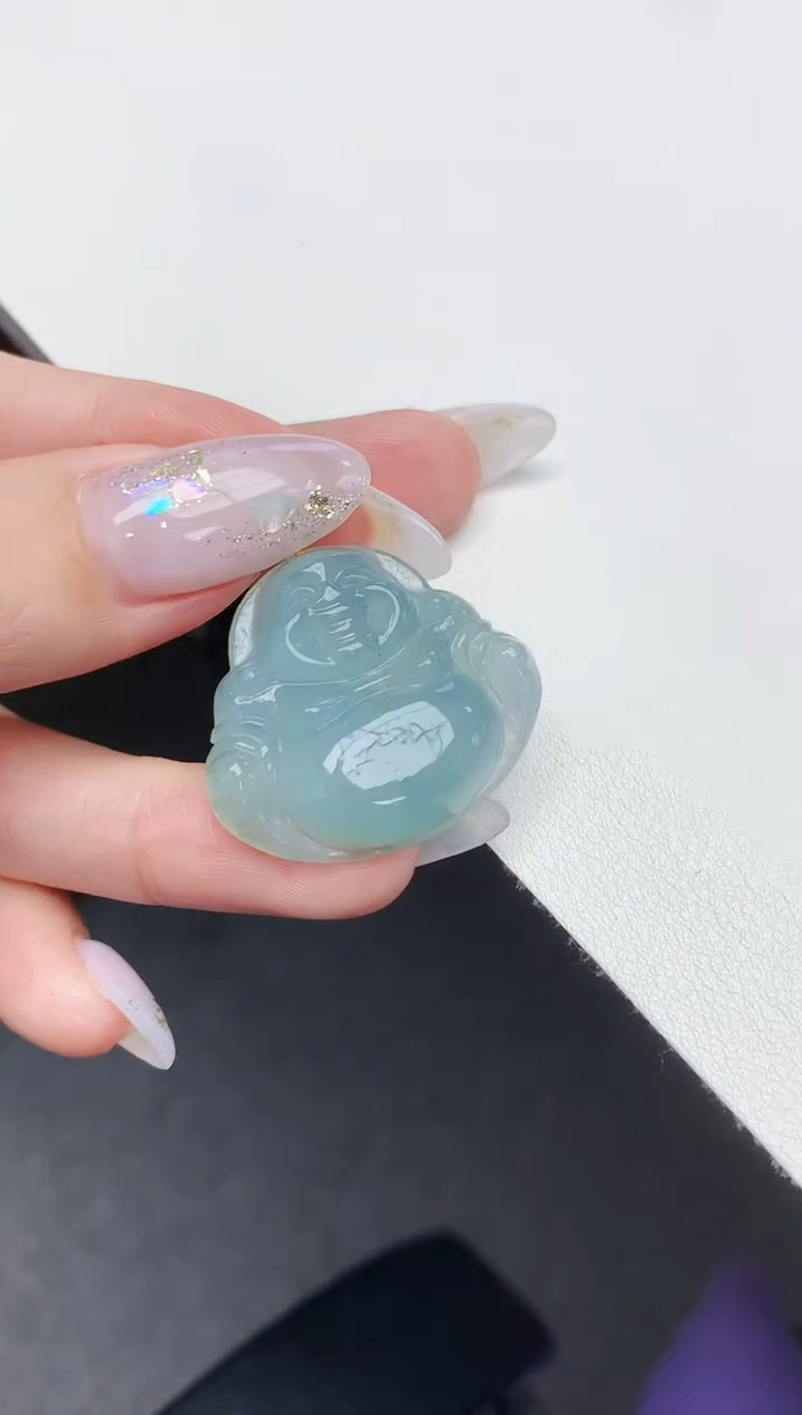 定制翡翠未镶嵌020ee-毛货佛公47赠金扣