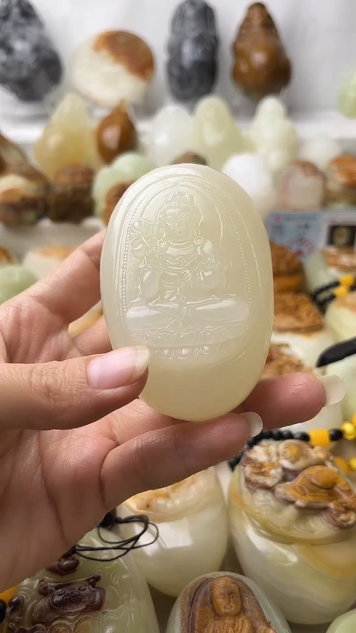 石材古青石棉纹正常不退换大势至菩萨