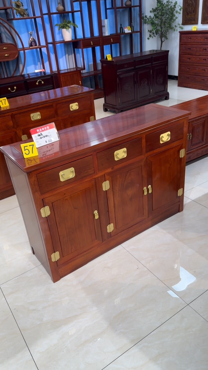 【闪购商品】花梨木类柜类家具118*40*80缅花餐边柜