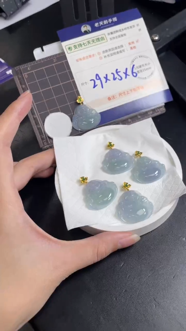 【闪购商品】翡翠颈饰18K金镶嵌高货春彩佛公/多样性发其一CP