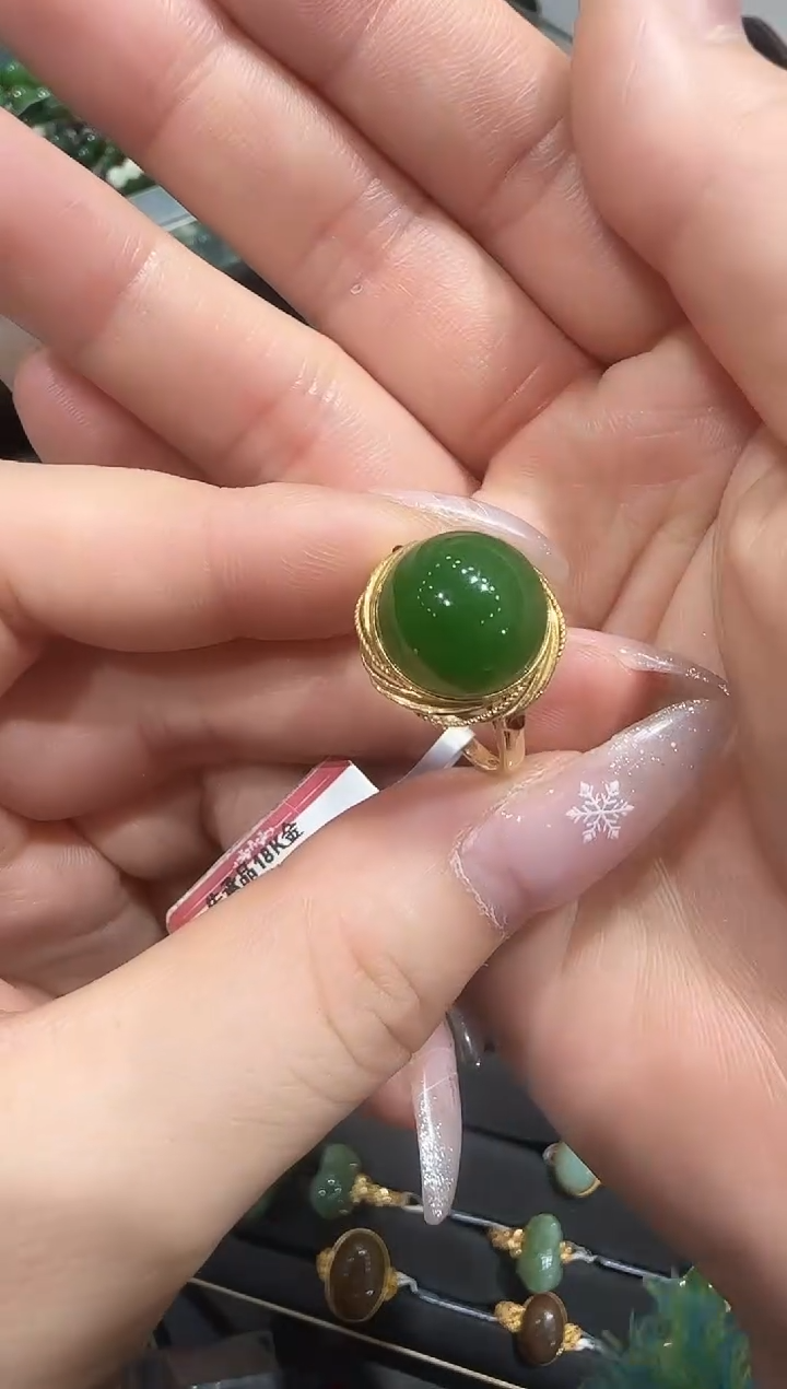 【闪购商品】和田玉戒指/多样性发18K金镶嵌Z67