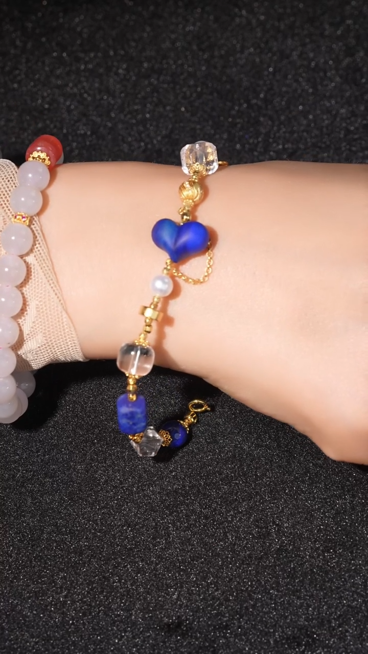 银S925镶嵌青金石手链C1990 青金石手链