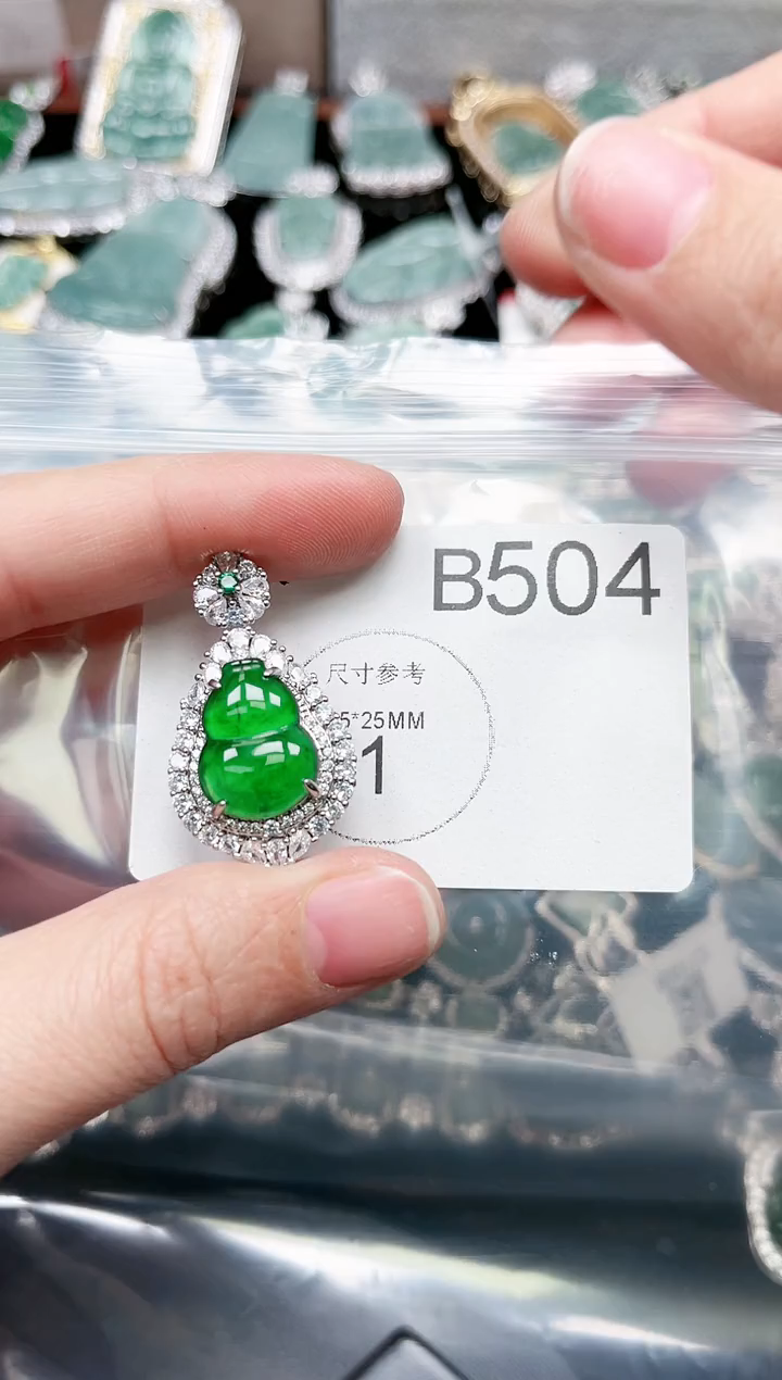 【闪购商品】翡翠颈饰未镶嵌赠皮绳504