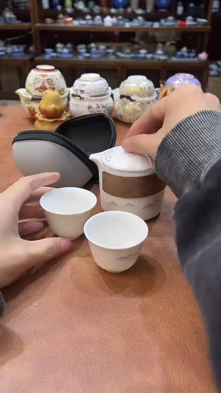 真的很便宜会开片的旅行茶具