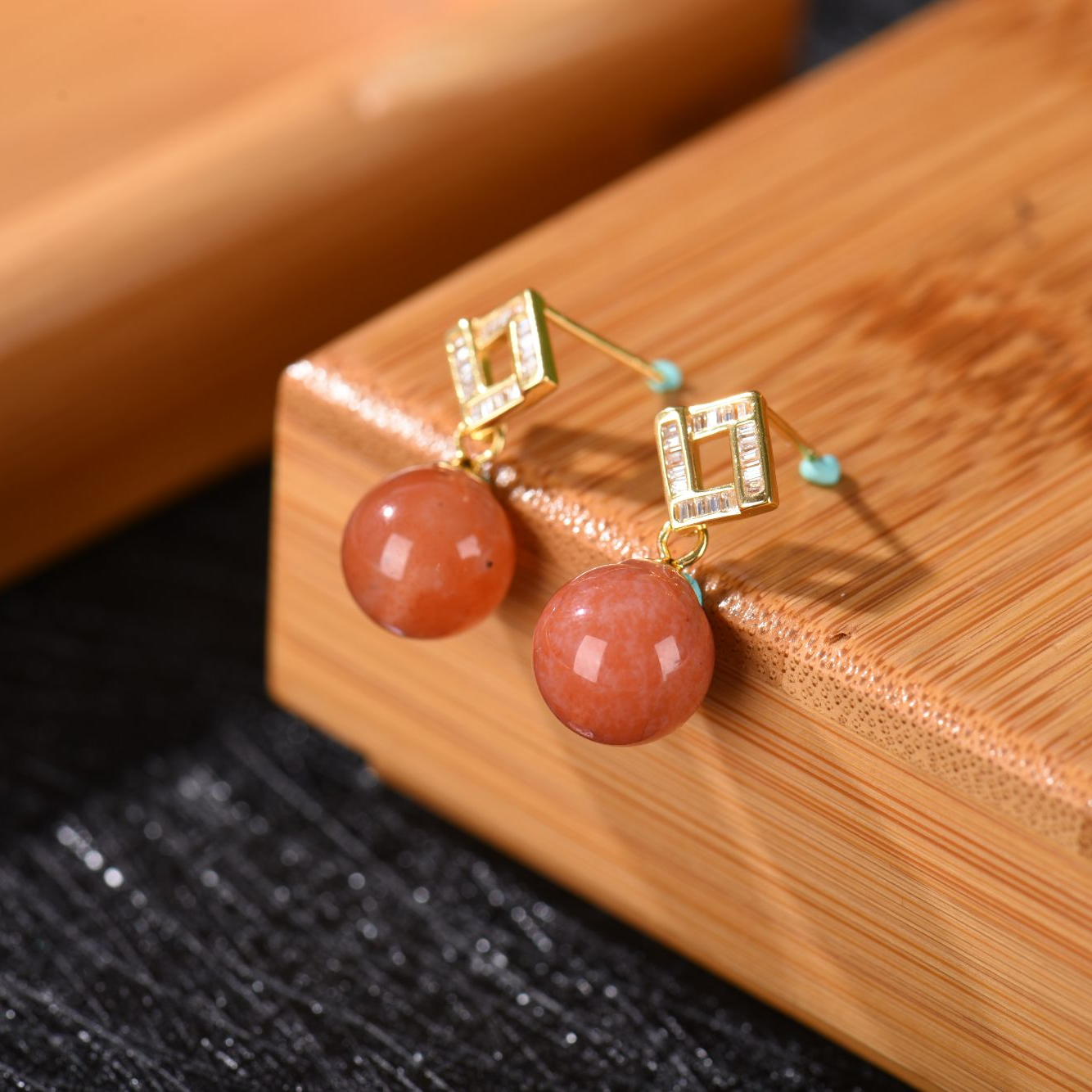 0优化原矿南红耳坠蜜柚红 10mm 无注胶无烤色 无染色（多样性发货）