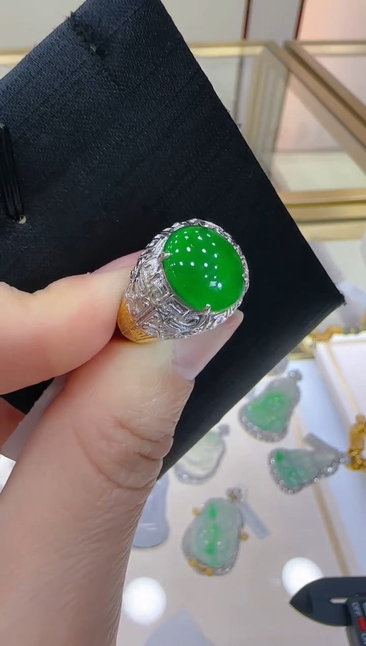 【闪购商品】翡翠戒指银S925镶嵌团购多样性发一件