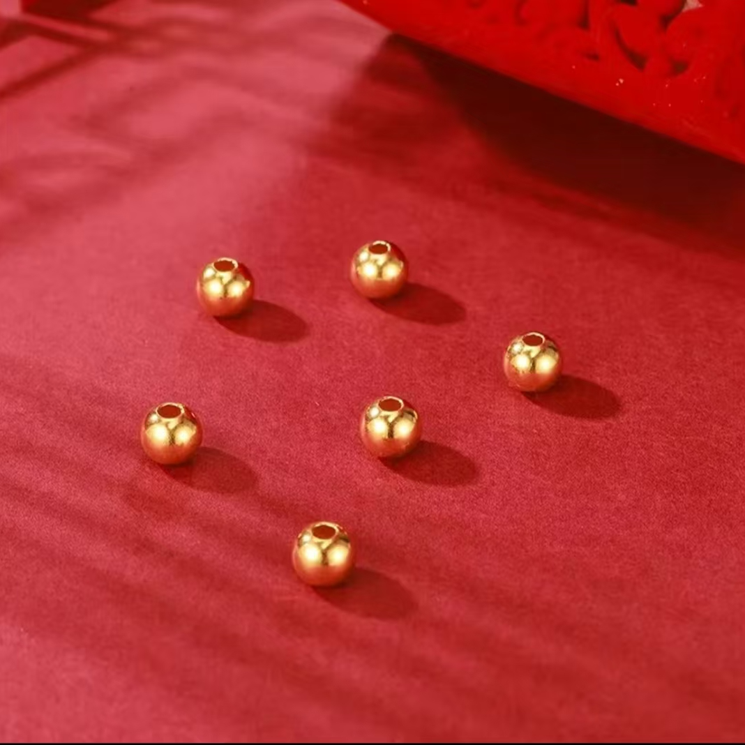 【丽姐甄选】足金999金珠黄金金珠时尚大气百搭潮流复古【证书+礼盒】