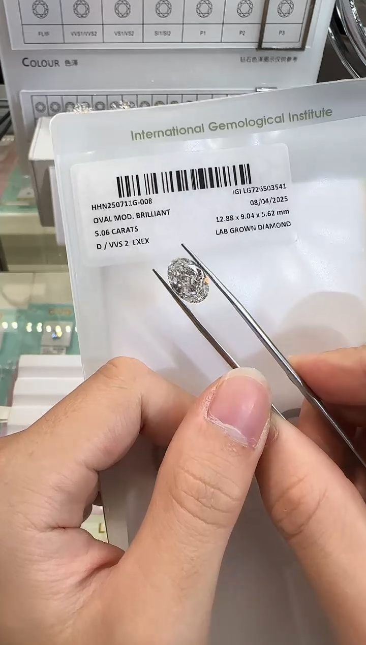 裸石实验室培育钻石@ 5.06ct 先鉴赏，再定制！